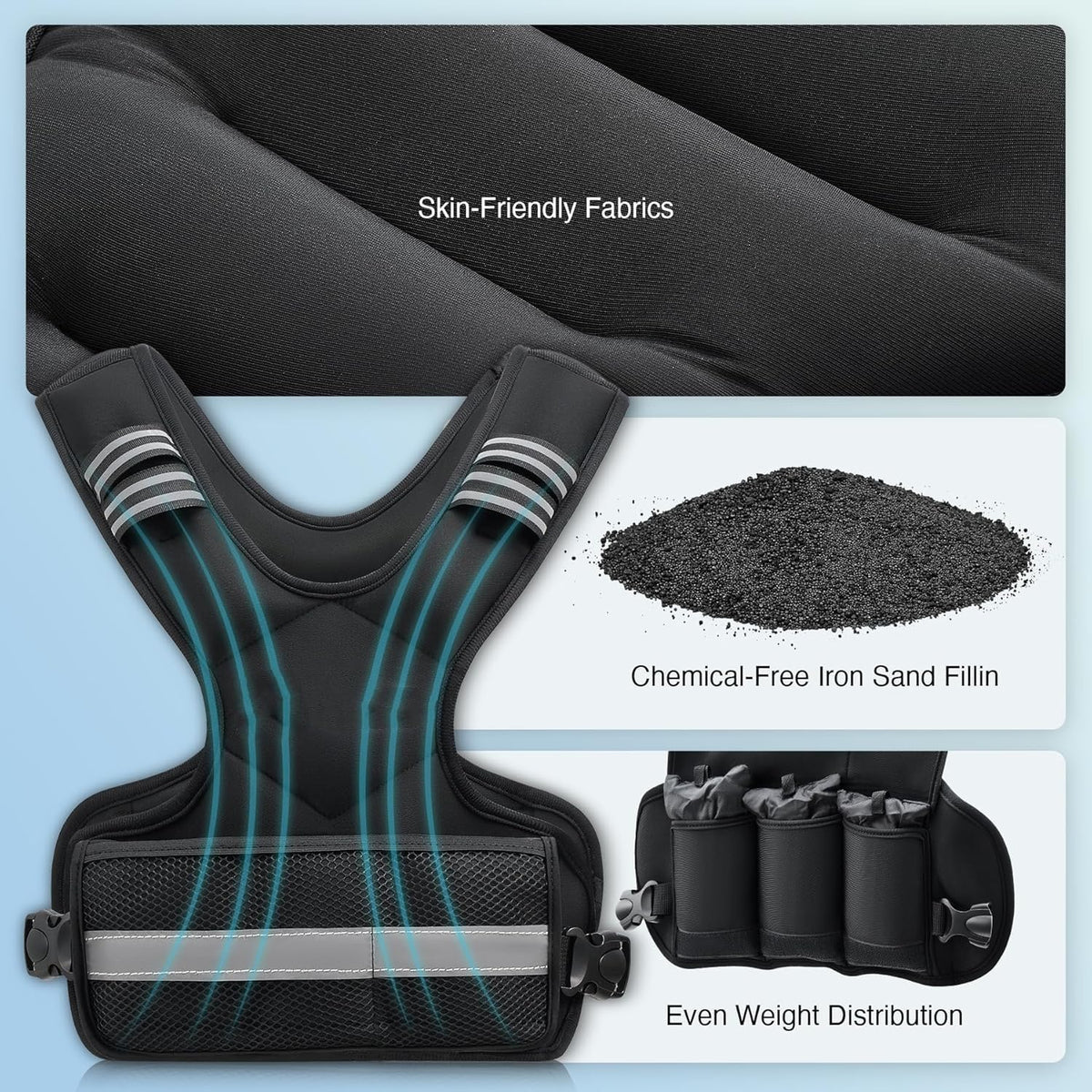 Weight Vest Black 6-10KG Ironsand Training Fitness Gear Size 6-10KG DEMO