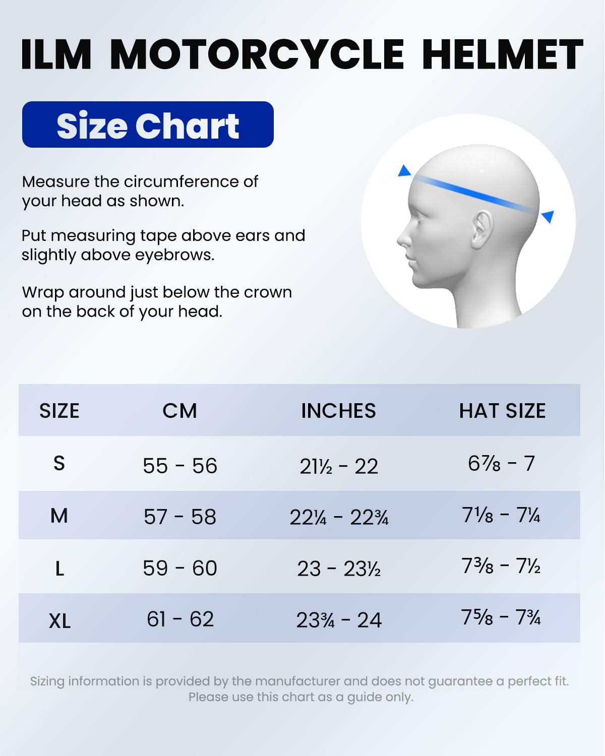 ILM Full Face Motorcycle Helmet Matte Black Visor Small Size DEMO