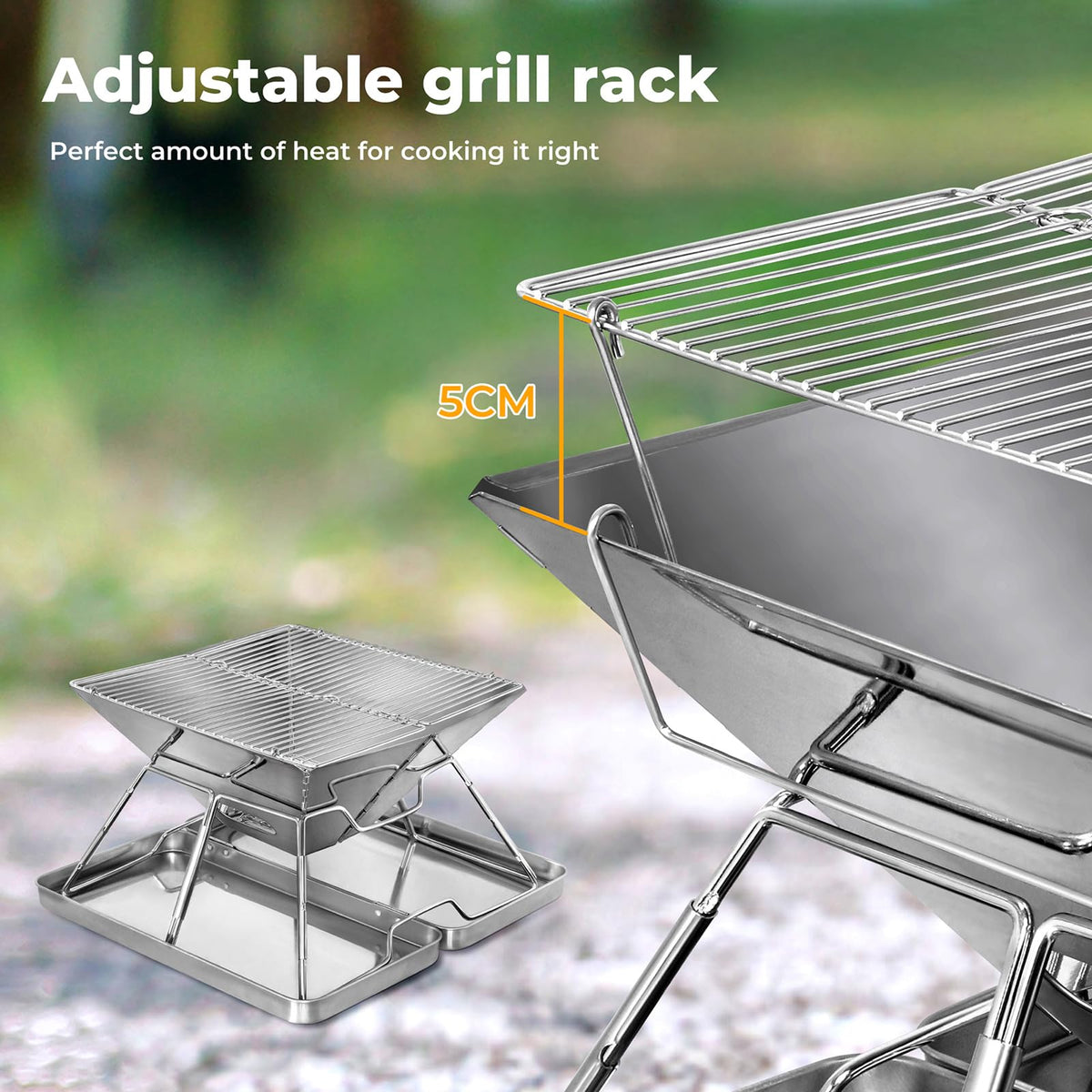 Moyasu Silver Folding Charcoal BBQ Grill | Portable Camping NEW