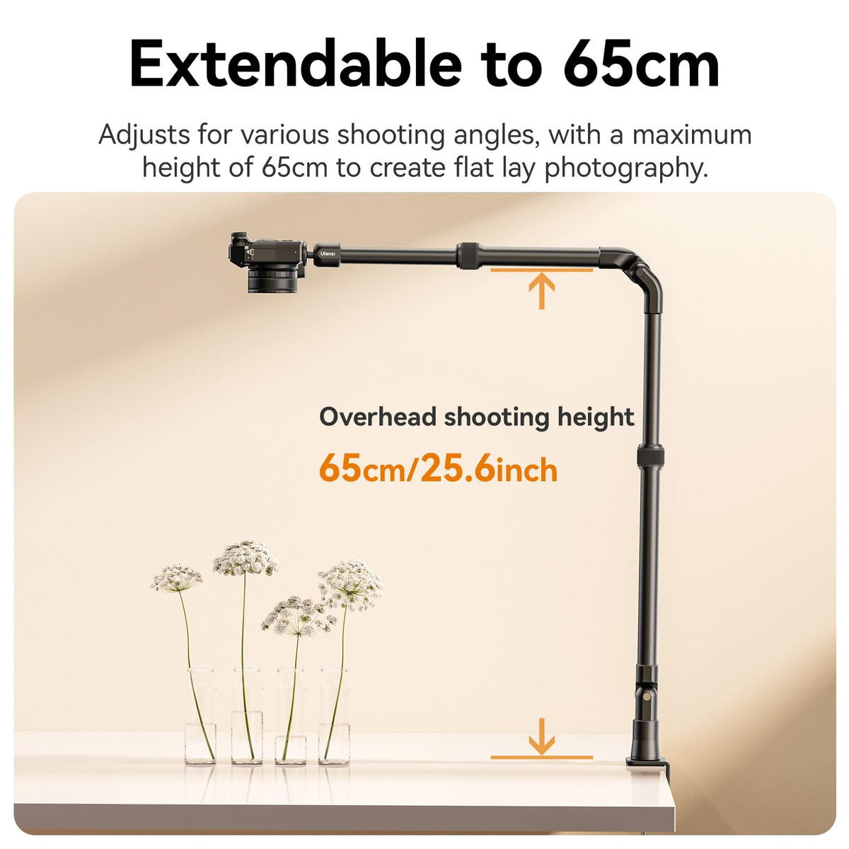 ULANZI ZJ02 Black Aluminum Overhead Camera Desk Mount Adjustable DEMO