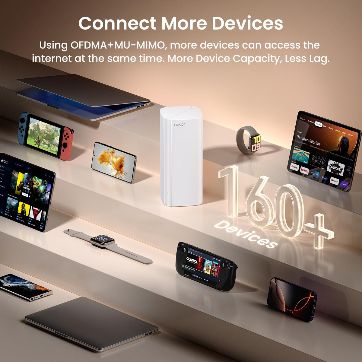 Tenda BE5100 Routers WiFi 7 Mesh Router System White Dual Band NEW