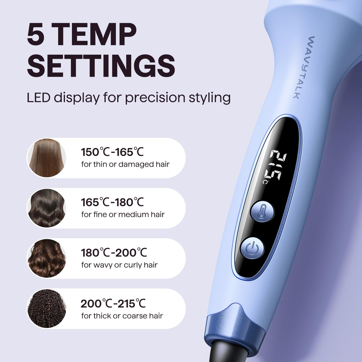 Wavytalk Thermal Ionic Round Hot Air Brush Blowout Styler - Blue DEMO