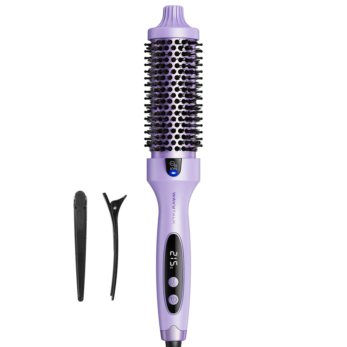 Wavytalk Thermal Ionic Round Hot Air Brush Blowout Styler Purple NEW