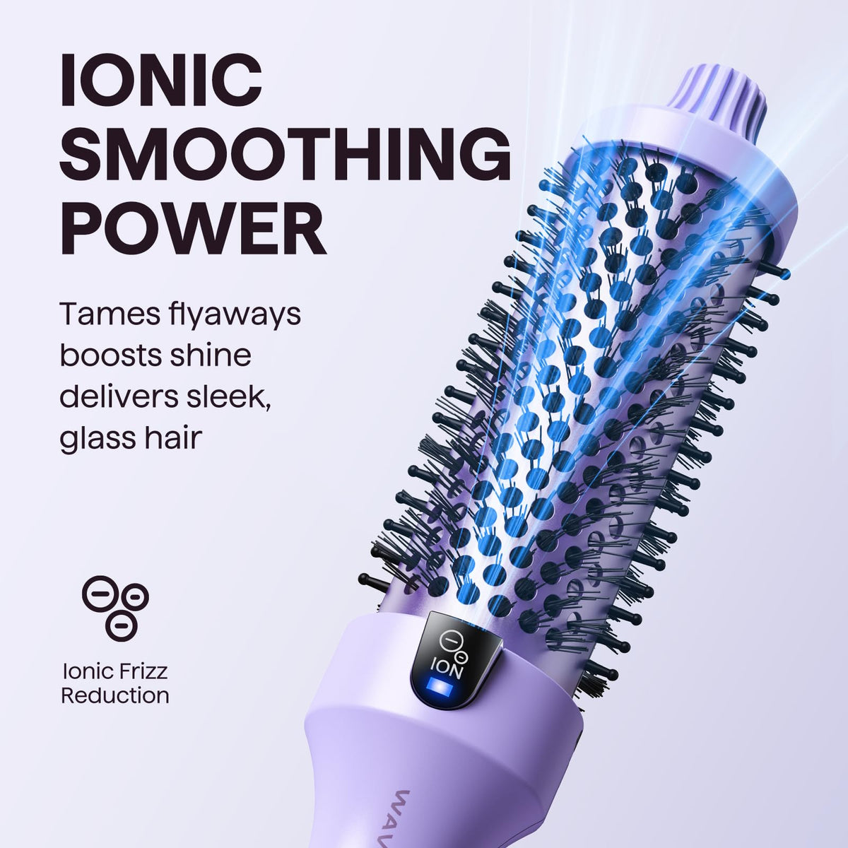 Wavytalk Thermal Ionic Round Hot Air Brush Blowout Styler Purple NEW