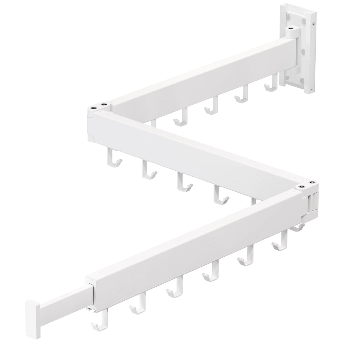 Wall Mounted Clothes Drying Rack 3-Pole White 75W x 12H cm Size 3.5D x 75W NEW