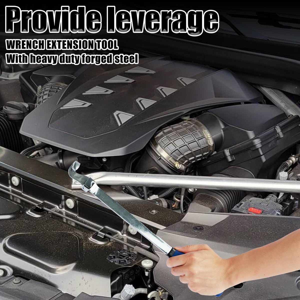 15 Inch Wrench Extender Tool Bar Torque Adaptor Blue Silver DEMO