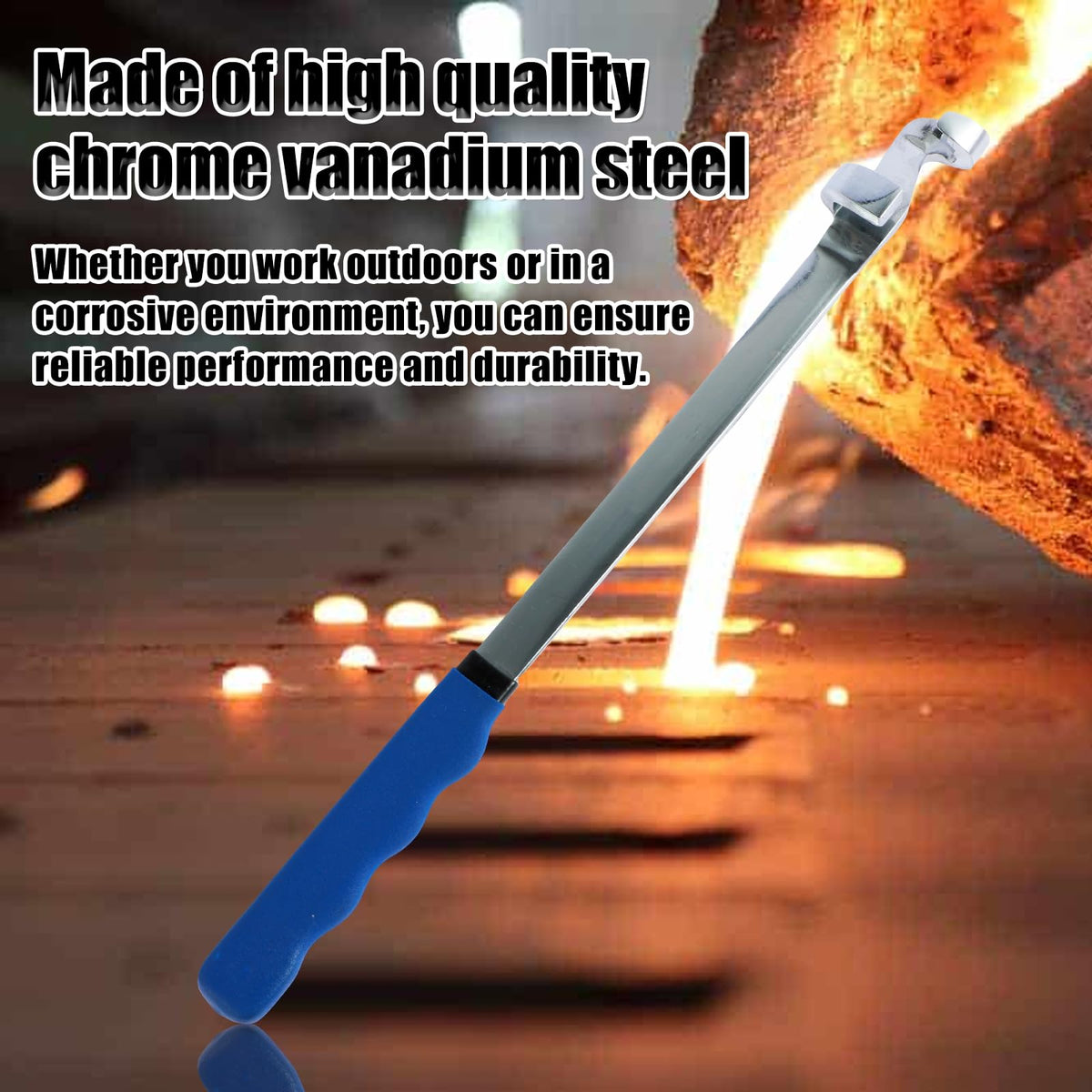 15 Inch Wrench Extender Tool Bar Torque Adaptor Blue Silver DEMO