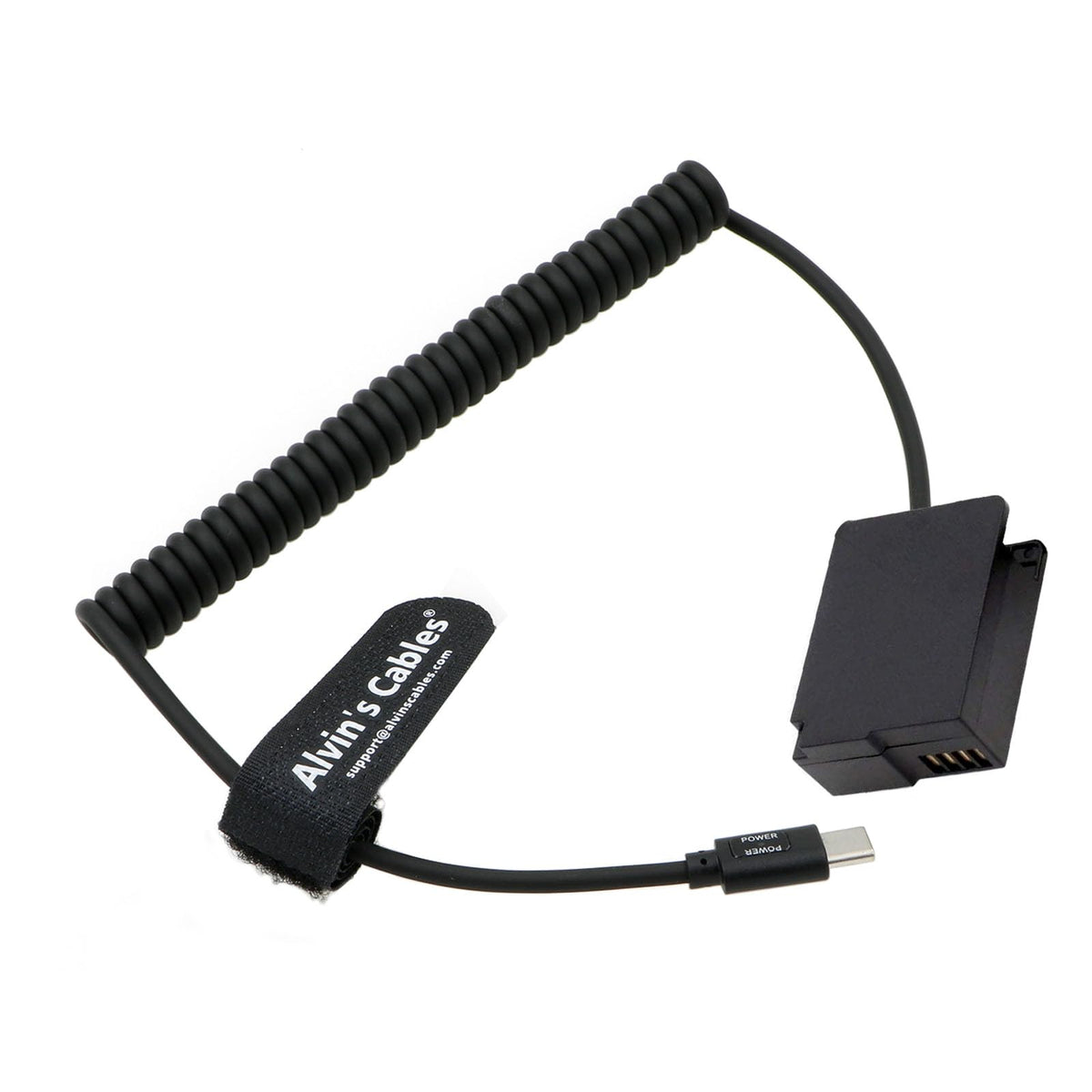 Alvin's Cables DMW-DCC8 Dummy Battery USB-C PD Power Cord Black DEMO
