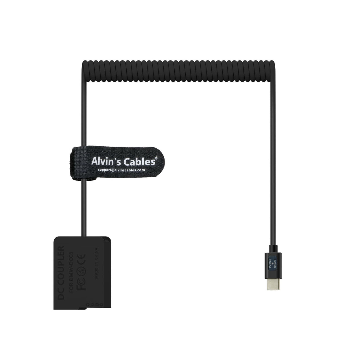 Alvin's Cables DMW-DCC8 Dummy Battery USB-C PD Power Cord Black DEMO