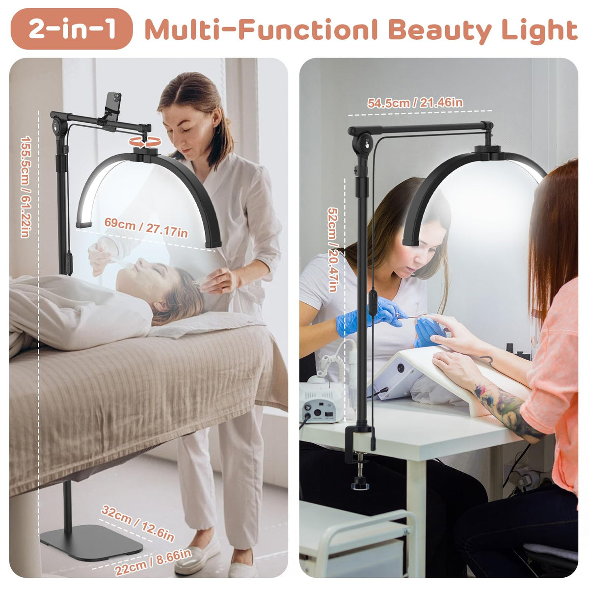 LED Half Moon Black Floor Lamp Modern Eyelash Torchiere Design NEW
