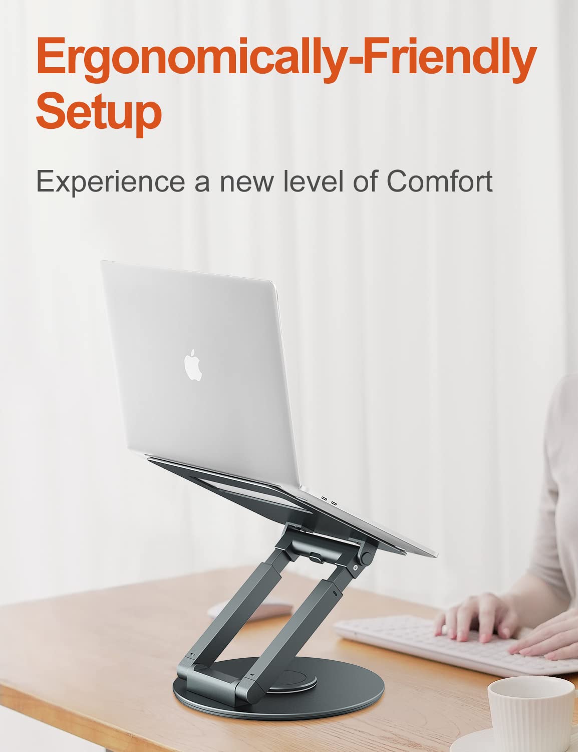 tounee Telescopic Stands Laptop Stand 360° Swivel Adjustable Grey up to 17 NEW