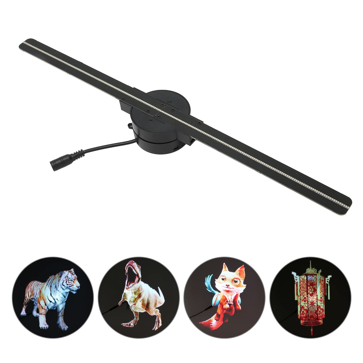 3D Hologram Projectors Fan Projector 224 LED Black Video Display Device DEMO