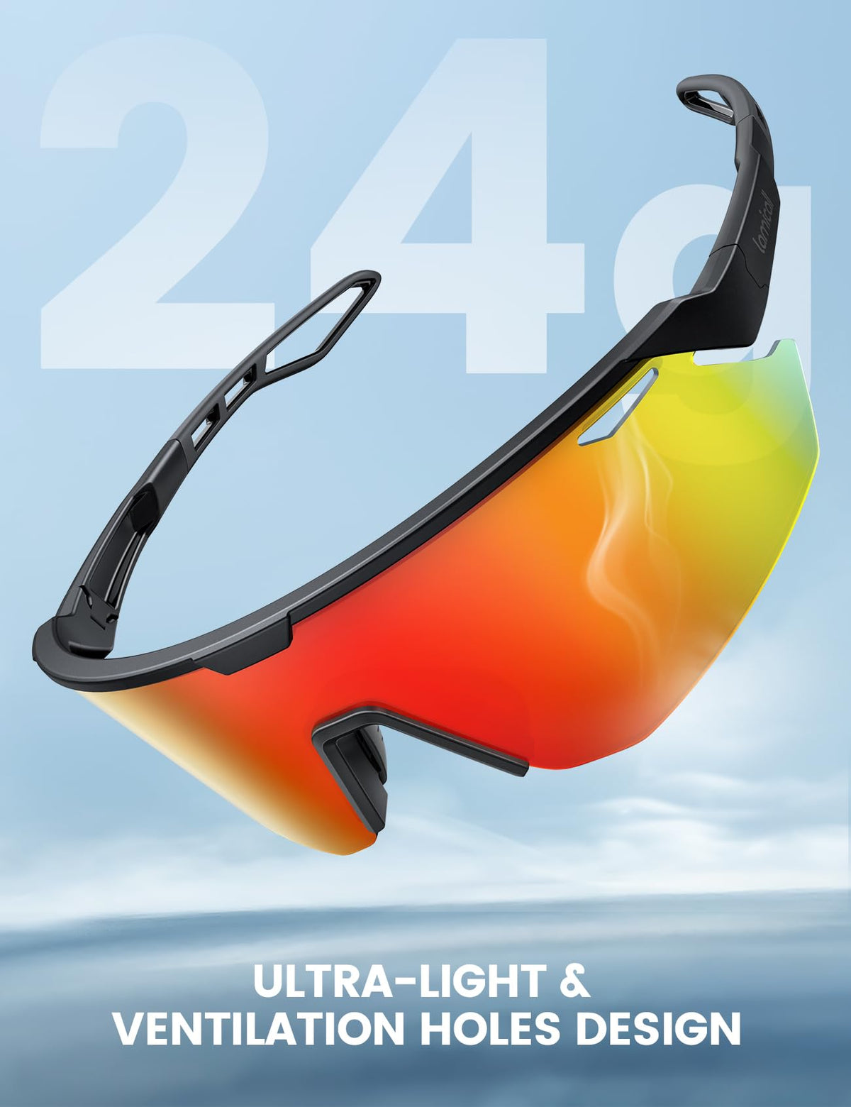 Lamicall Polarized Glasses Sports Sunglasses UV400 Protection - Orange NEW