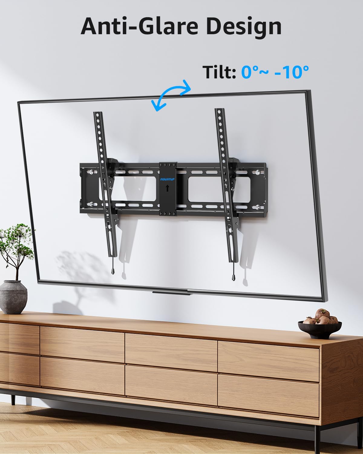 MOUNTUP TV Wall Mount Bracket Tilting for 37-82 Inch Flat Screen Black NEW