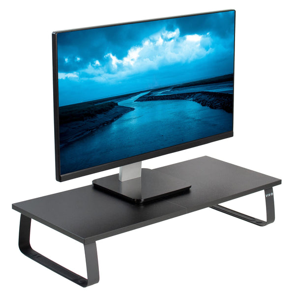 VIVO Black Wood Desktop Monitor Stand 24" Ergonomic Riser Desk NEW