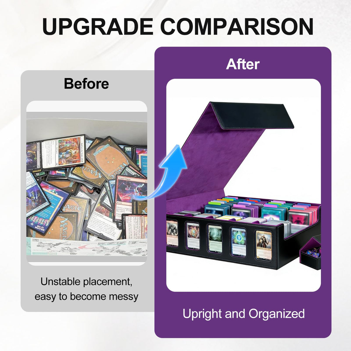 Purple Leather Trading Card Storage Box - 3900+ Capacity NEW