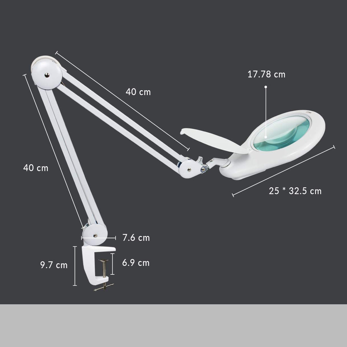 Neatfi Elite LED Magnifying Lamp with 18cm Glass Lens - White NEW