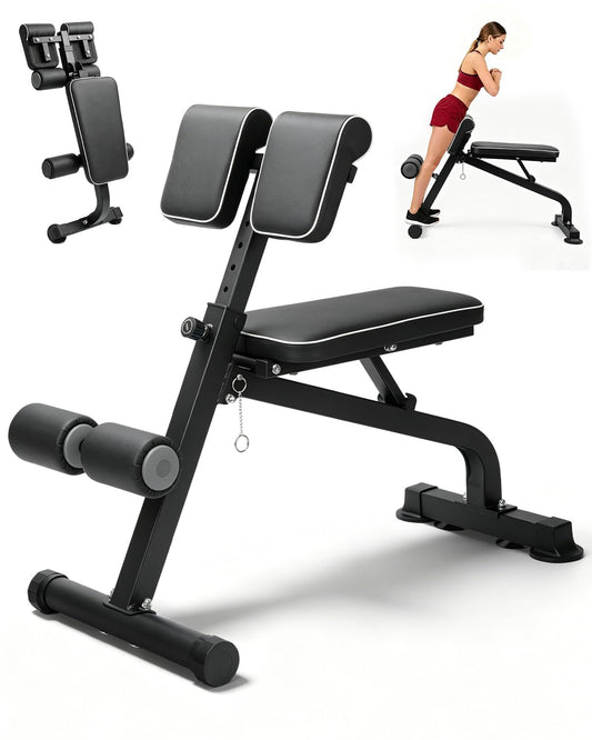 Kinsdan Black Roman Chair Back Hyperextension Bench 10-Level DEMO