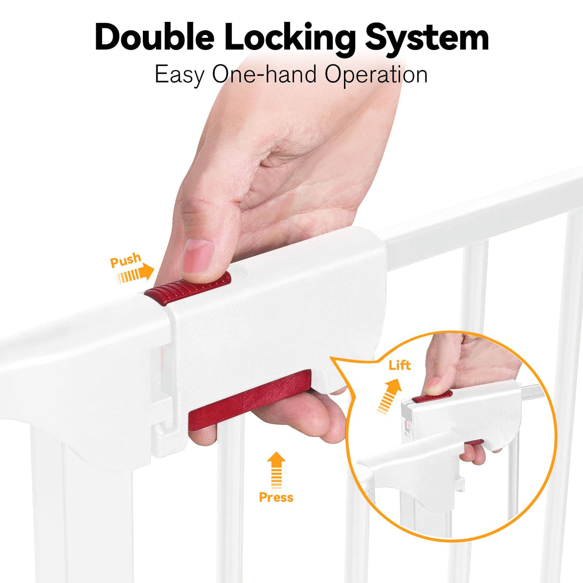 3 Panel Foldable Pet Gate with Door Extra Wide White - Safe DEMO