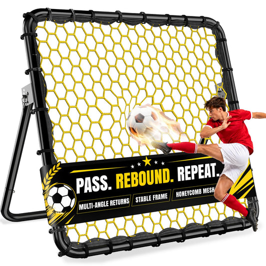 Happy Jump Portable Soccer Rebounder Net Training Black Yellow NEW