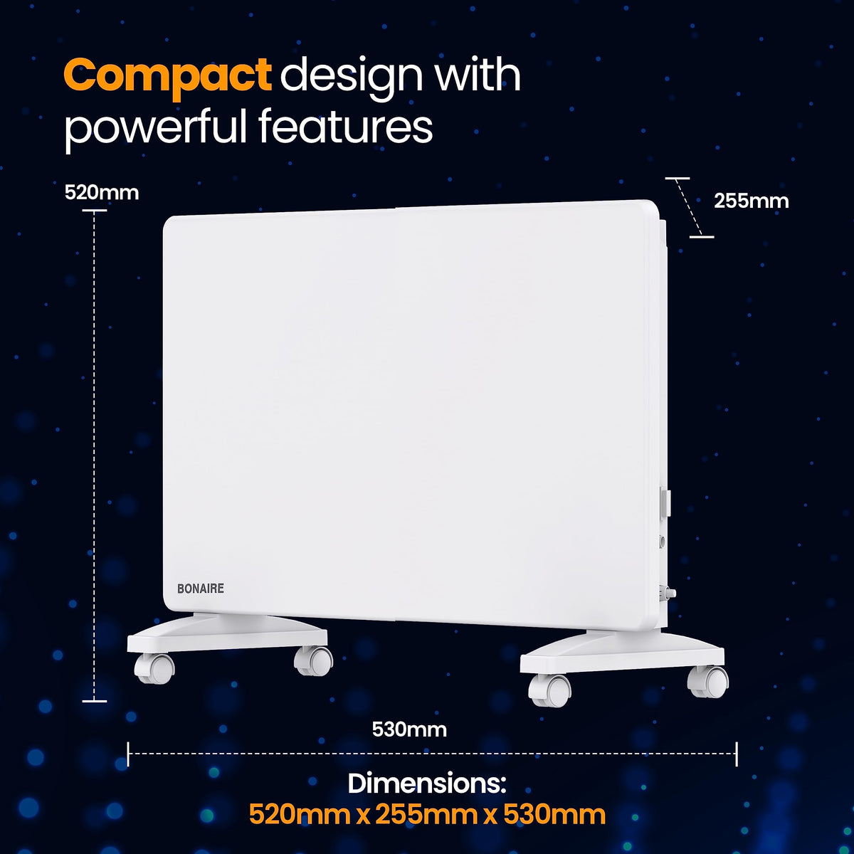 Bonaire 1000W Heating Smart Wi-Fi Electric Panel Heater White Touchscreen DEMO