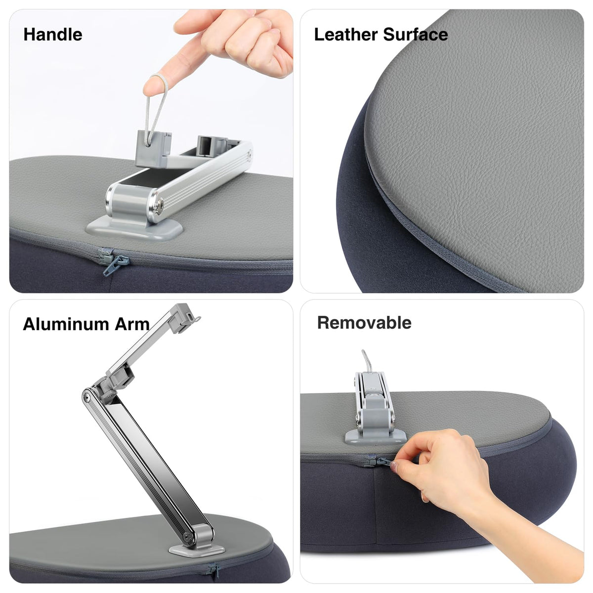 Elitehood Adjustable Stands Tablet Pillow Stand for Reading in Bed Grey NEW