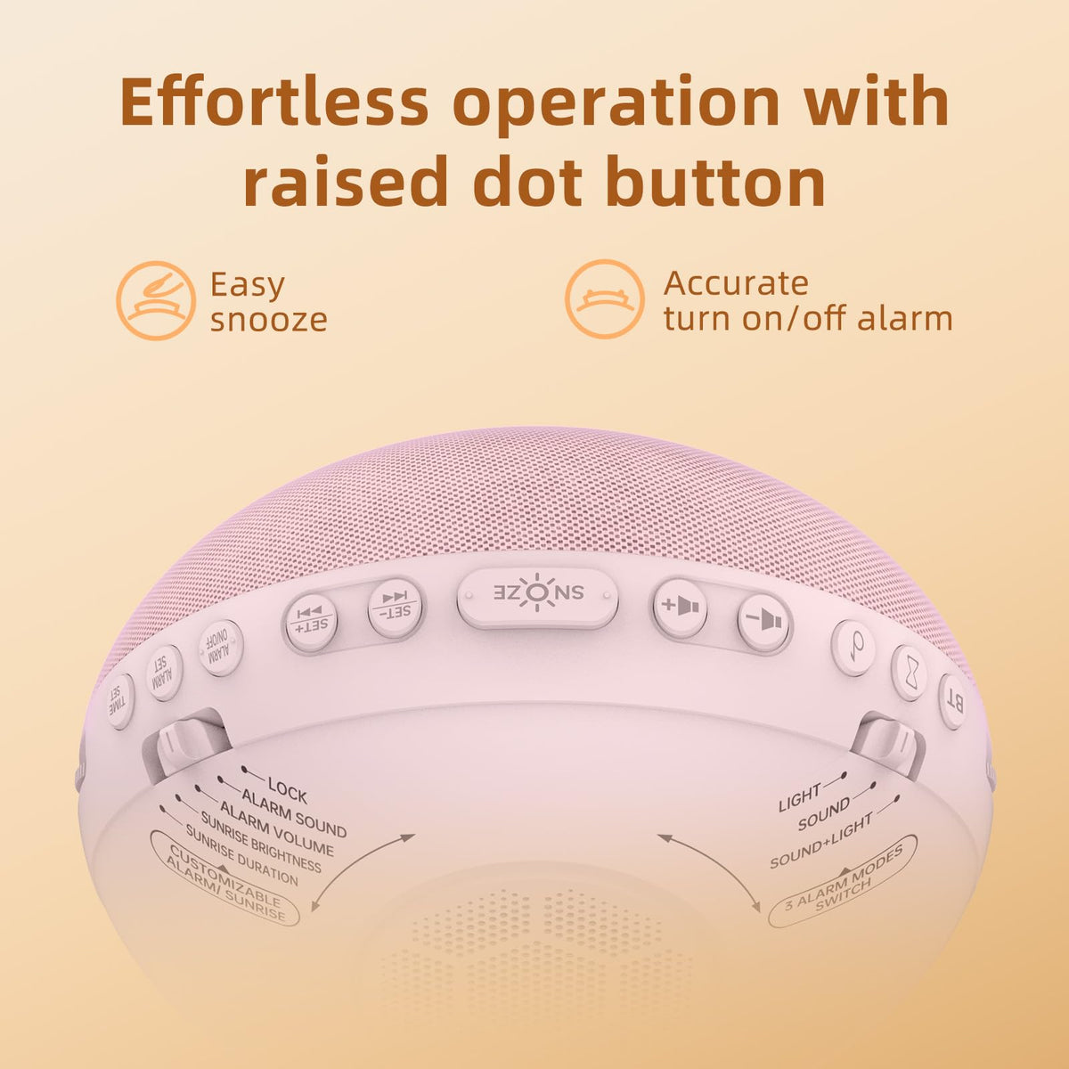 Pink Sleep Soother Sunrise Alarm Clock with White Noise Machine NEW
