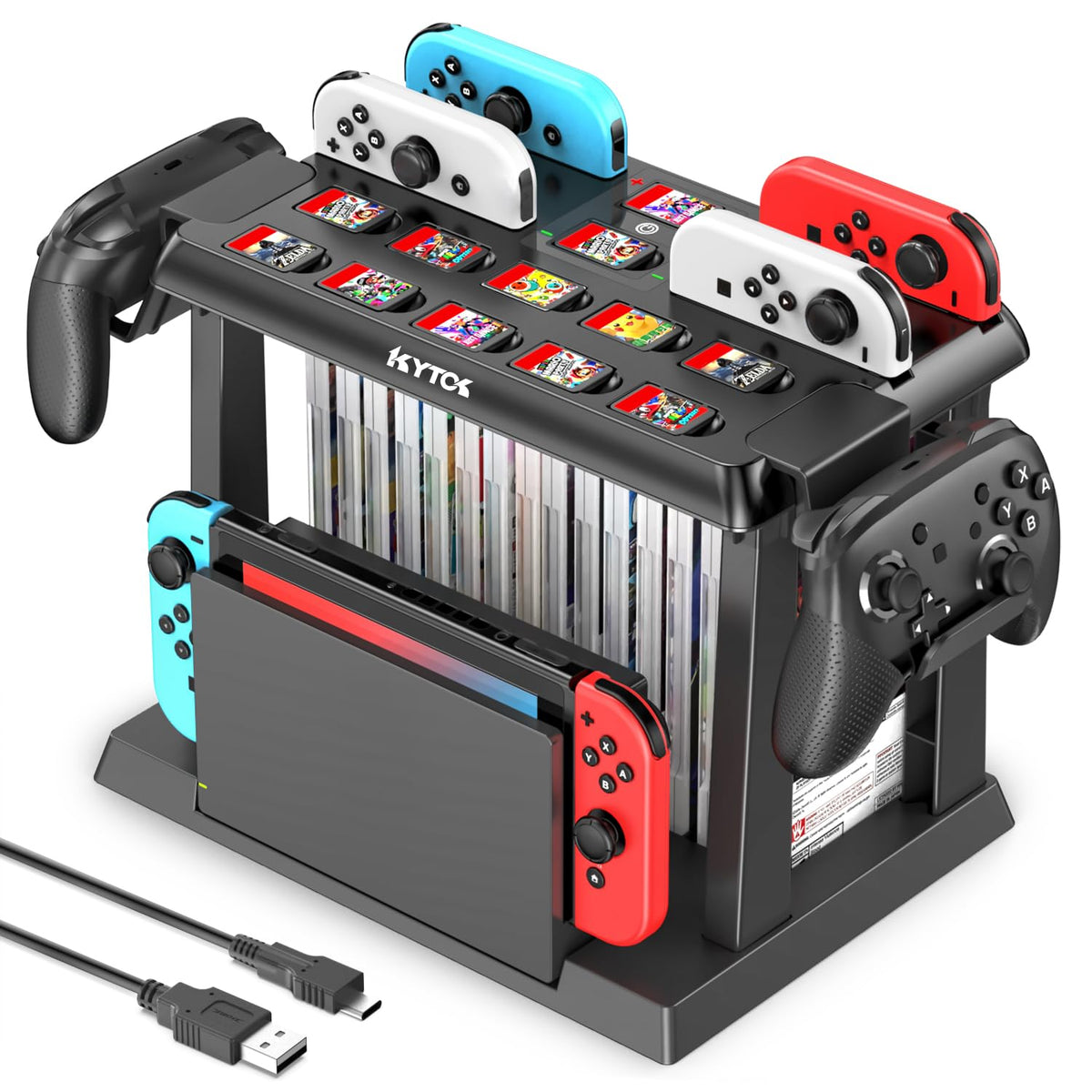 Game Accessory Kits Storage Organizer Station for Switch OLED Black NEW