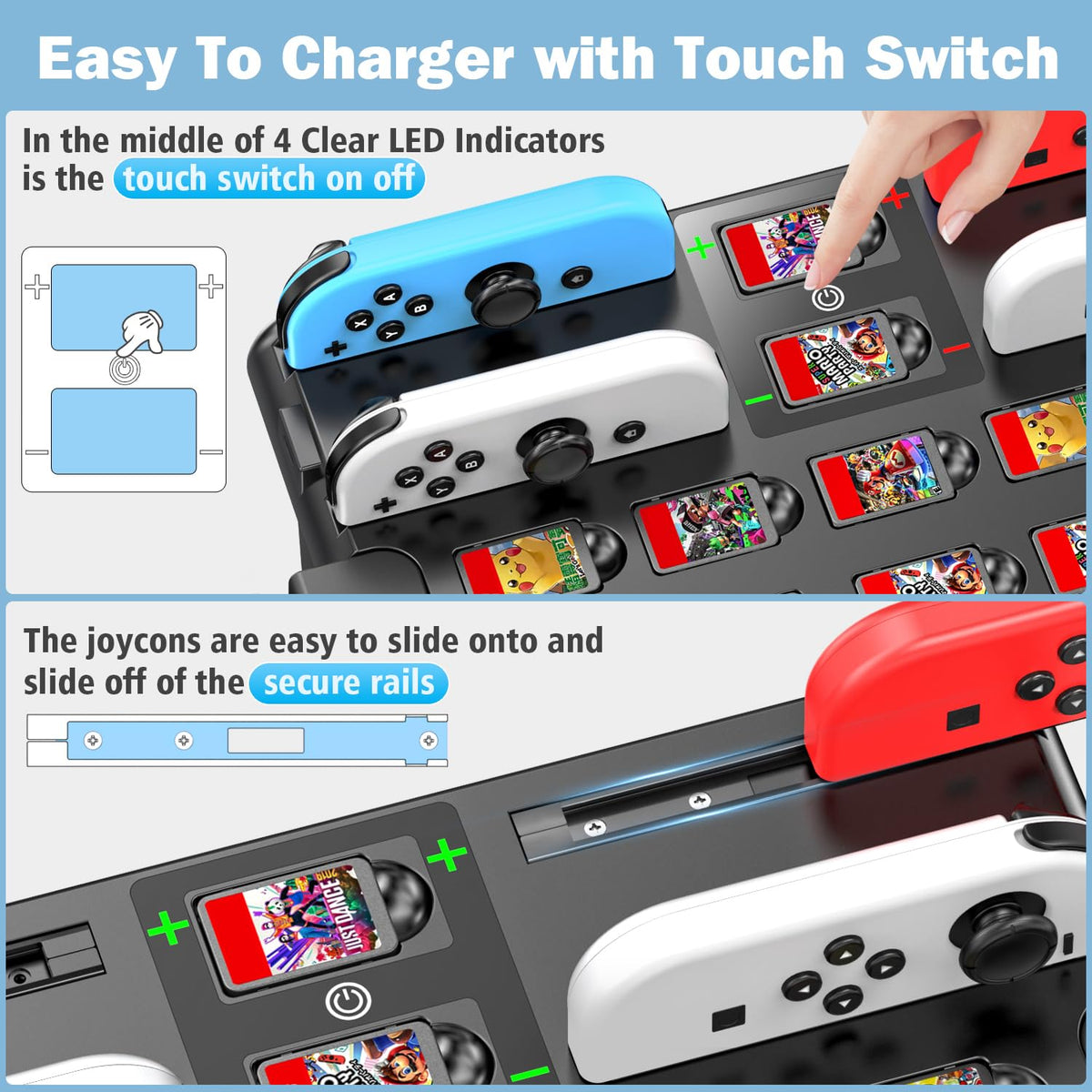 Game Accessory Kits Storage Organizer Station for Switch OLED Black NEW