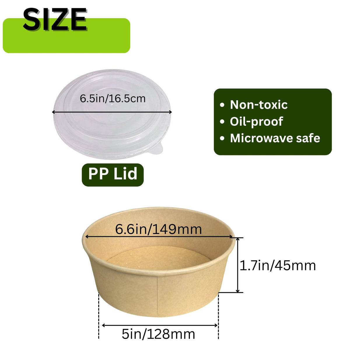 Ganfaner 17oz Home Improvement Disposable Kraft Snack Bowls with Lids 50pcs NEW