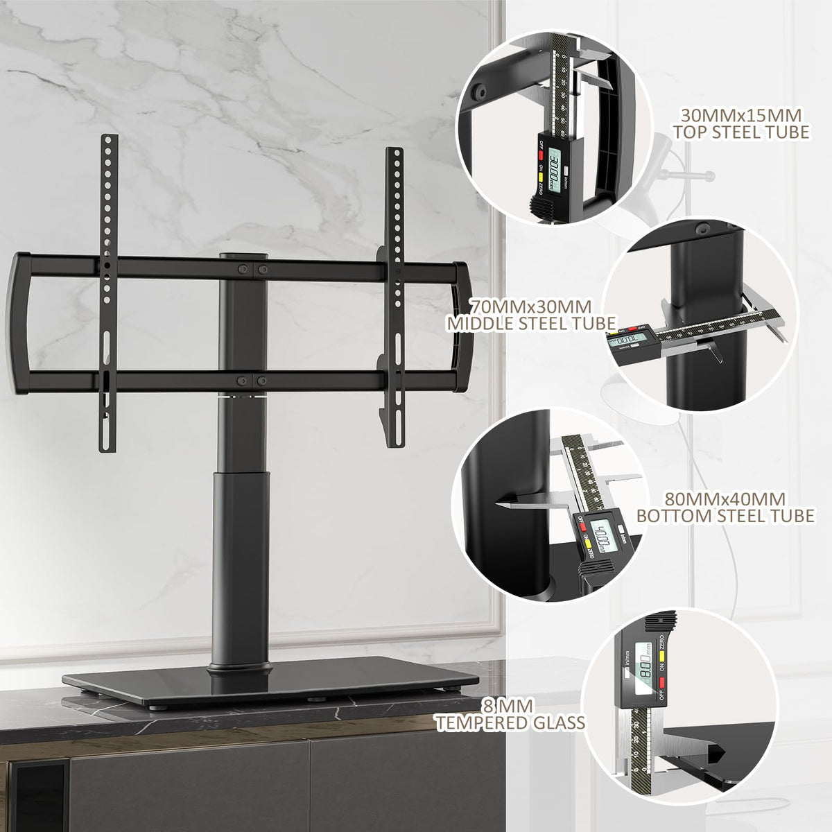 Hemudu Universal Swivel TV Stand for 32-65 Inch TVs - Black NEW