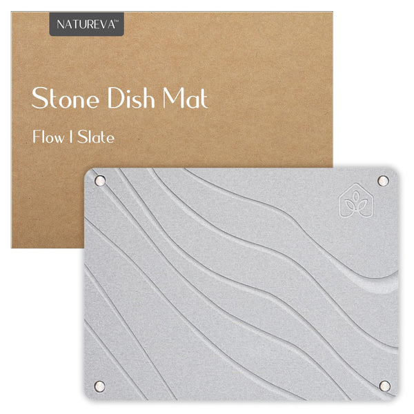 Natureva Diatomite Dish Drying Mat 39.5x29.5cm Slate Grey Size 39.5 x 29.5 NEW