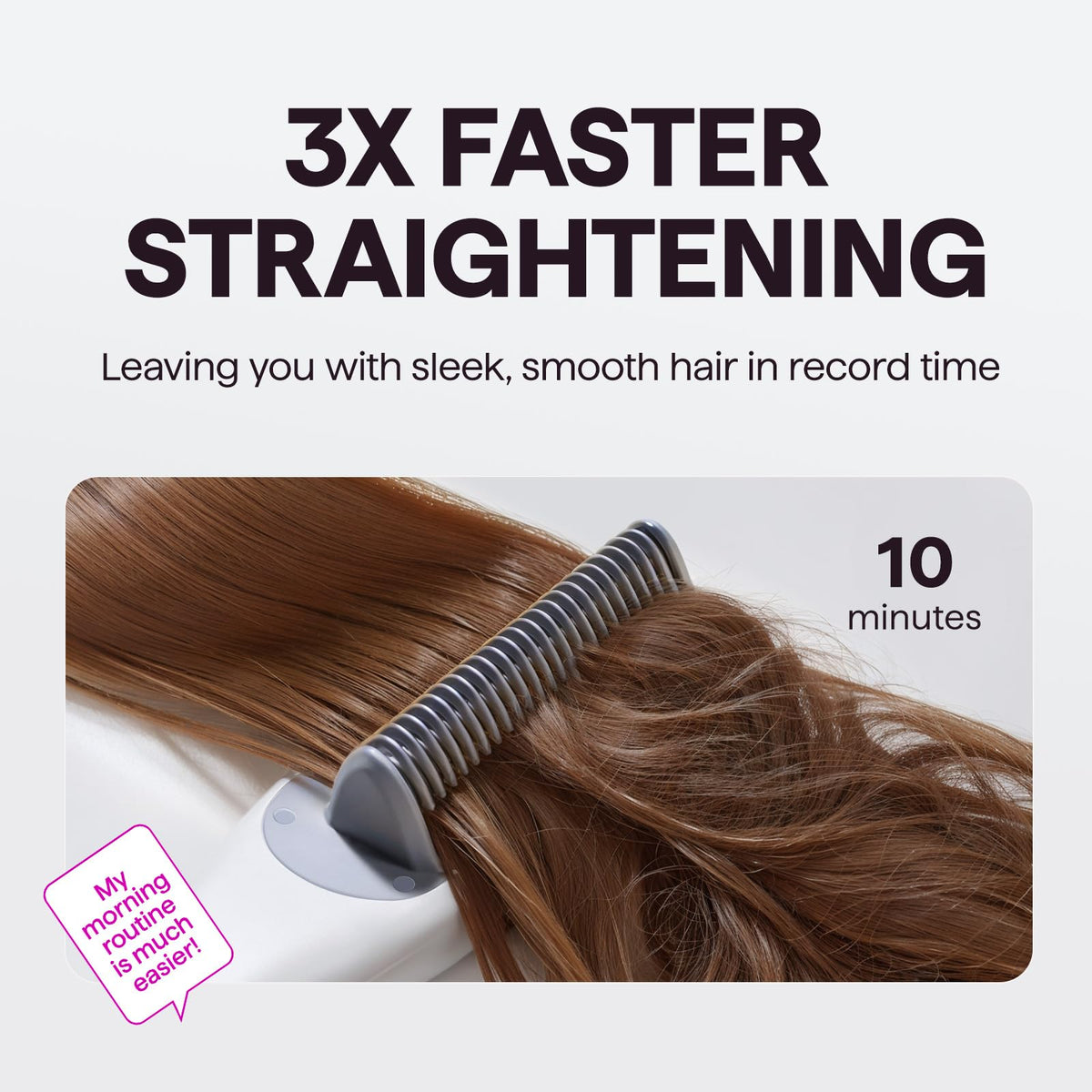 Wavytalk Pro Steam Hair Straightener Brush Ceramic - White NEW