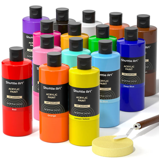 Shuttle Art Acrylic Paints 15 Colors 31.55ml Rich Pigmented Set Size 31.55 DEMO