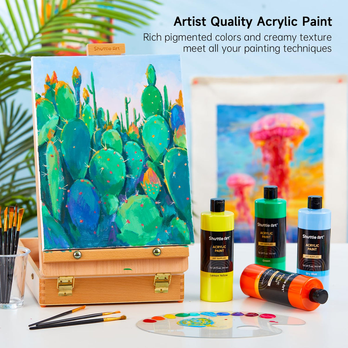 Shuttle Art Acrylic Paints 15 Colors 31.55ml Rich Pigmented Set Size 31.55 DEMO