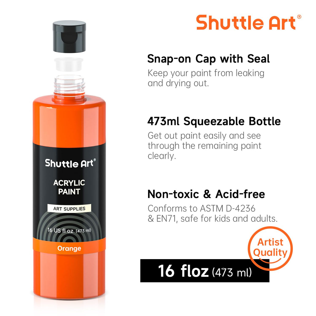 Shuttle Art Acrylic Paints 15 Colors 31.55ml Rich Pigmented Set Size 31.55 DEMO