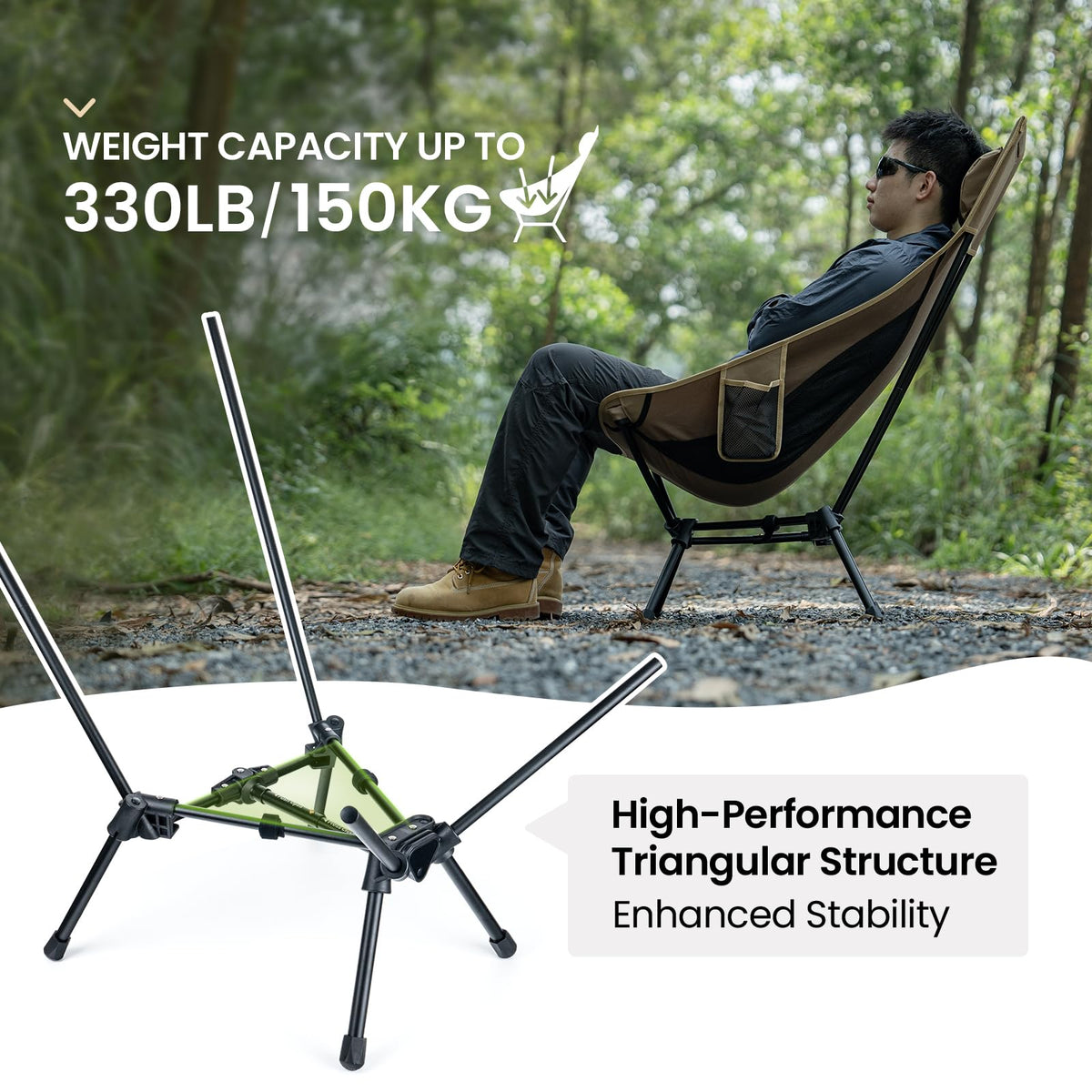OneTigris Tigerblade Chairs High Back Camping Chair Ranger Green 18x24inch NEW