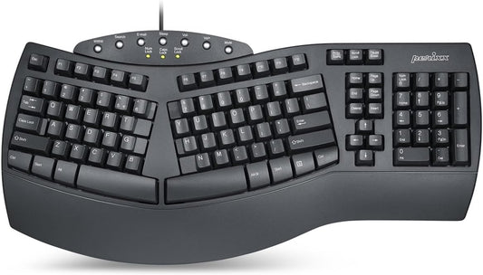 Perixx PERIBOARD-512 Keyboards Wired Ergonomic Split Keyboard - Black NEW