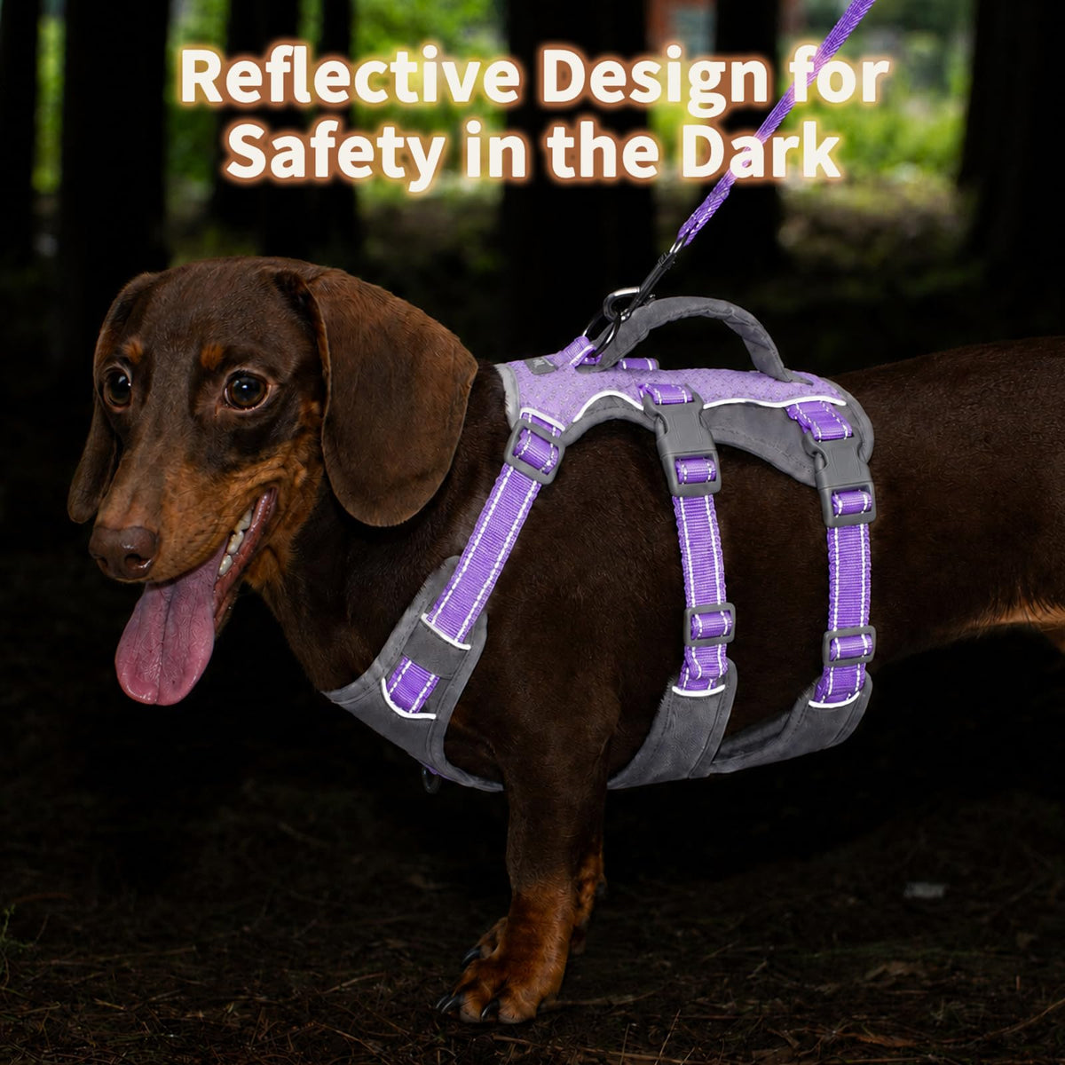 Huntboo Reflective Dog Vest Harness Escape Proof Lavender Purple Size Small NEW