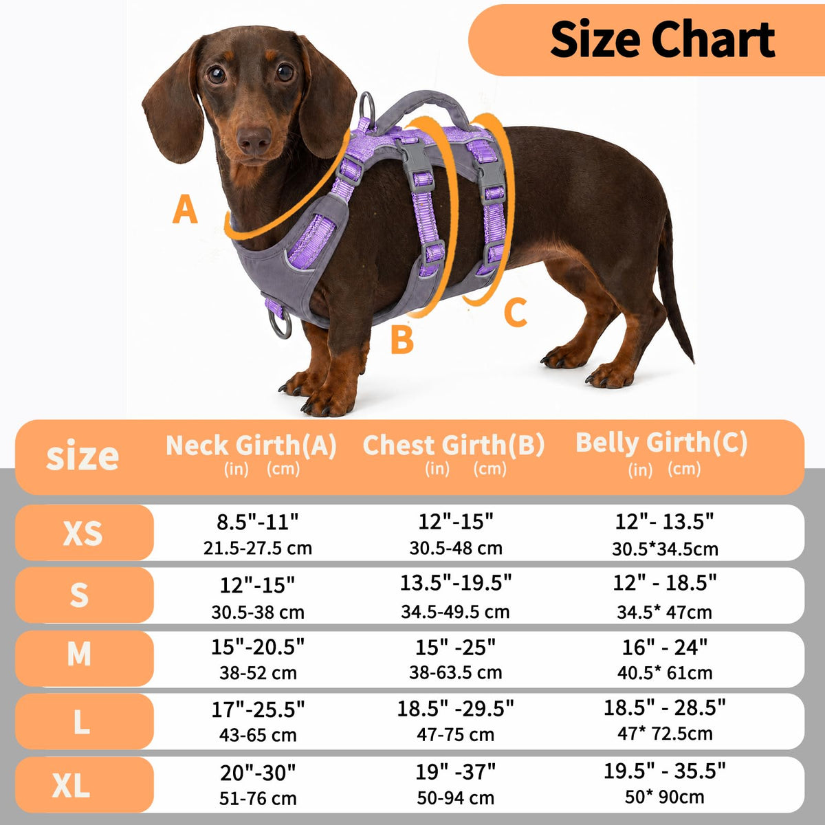 Huntboo Reflective Dog Vest Harness Escape Proof Lavender Purple Size Small NEW