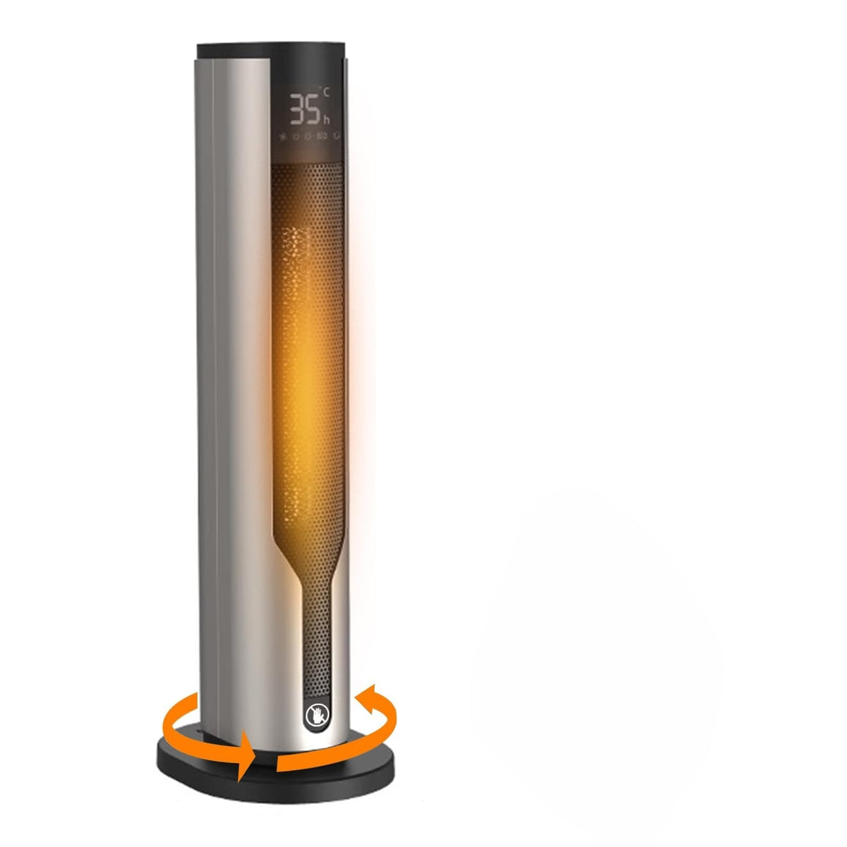 Silver Tower Space Heater with Remote Control - Efficient Heating DEMO