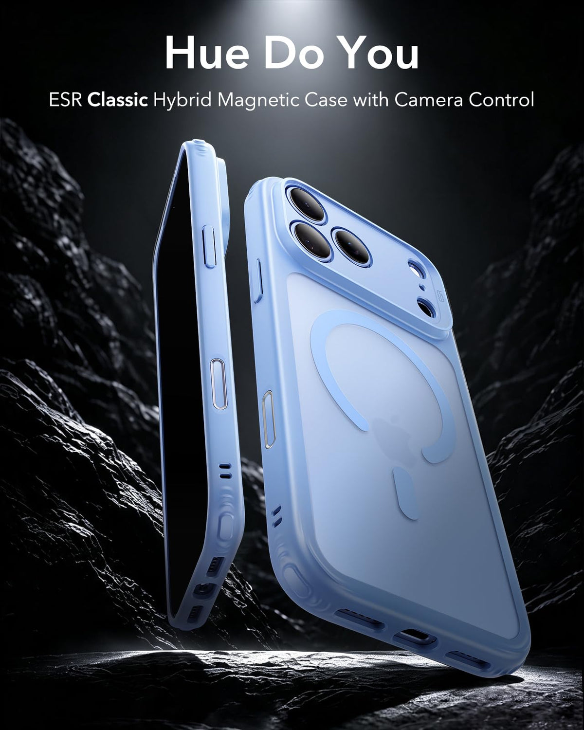 ESR Classic Phone Cases Hybrid iPhone 17 Pro Max Case Frosted Light Blue NEW
