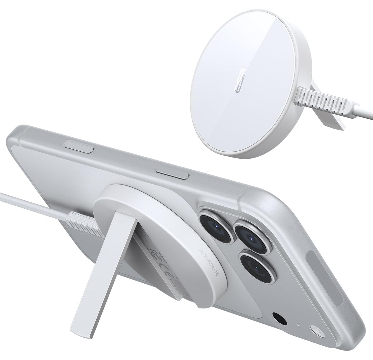 ESR Wireless Phone Charger Duo Fast Charging Pad White NEW
