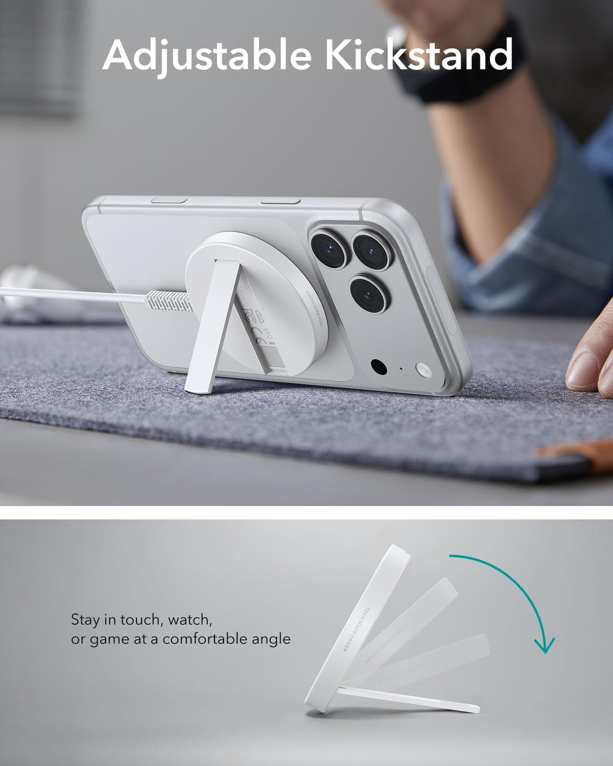 ESR Wireless Phone Charger Duo Fast Charging Pad White NEW
