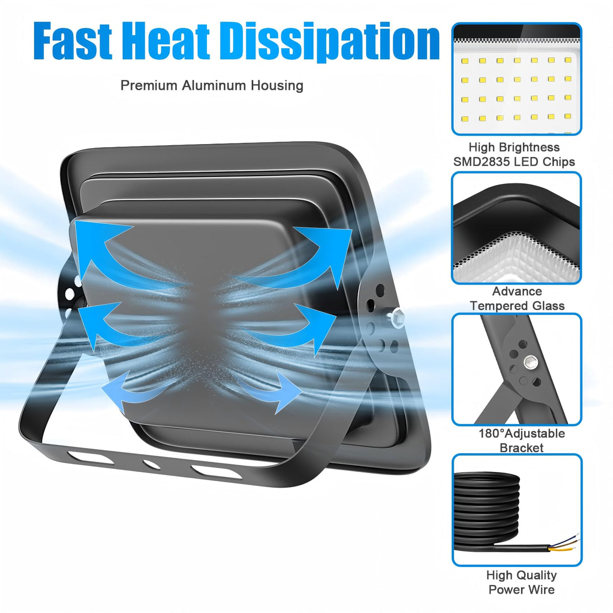 400W LED Floodlight 40000LM 6500K Daylight Patio Deck Lighting DEMO