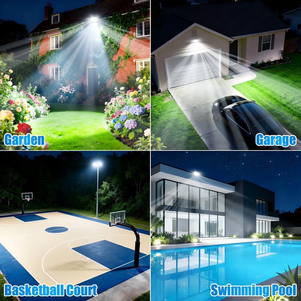 400W LED Floodlight 40000LM 6500K Daylight Patio Deck Lighting DEMO