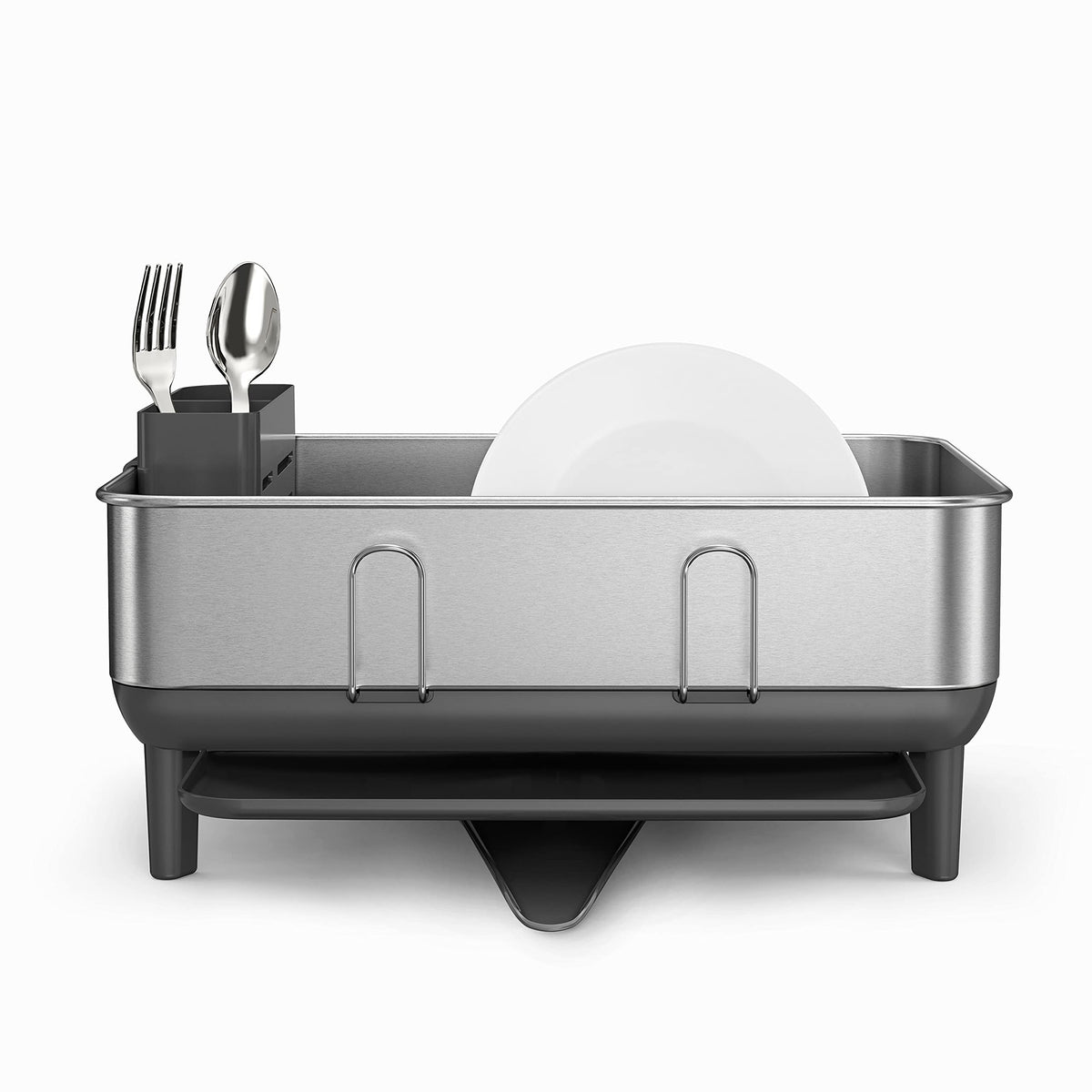 simplehuman Compact Dish Drainer Brushed Stainless Steel Silver NEW
