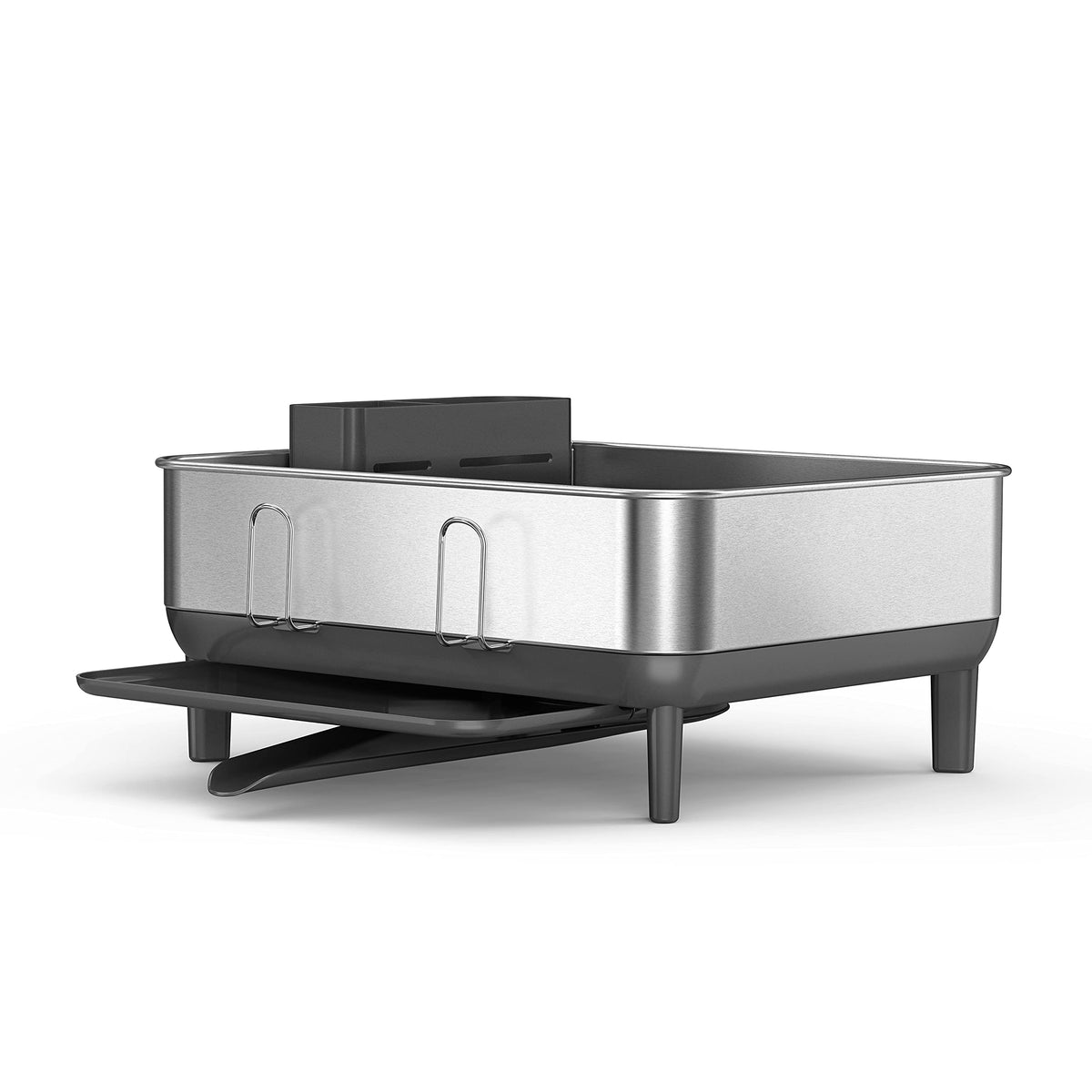 simplehuman Compact Dish Drainer Brushed Stainless Steel Silver NEW