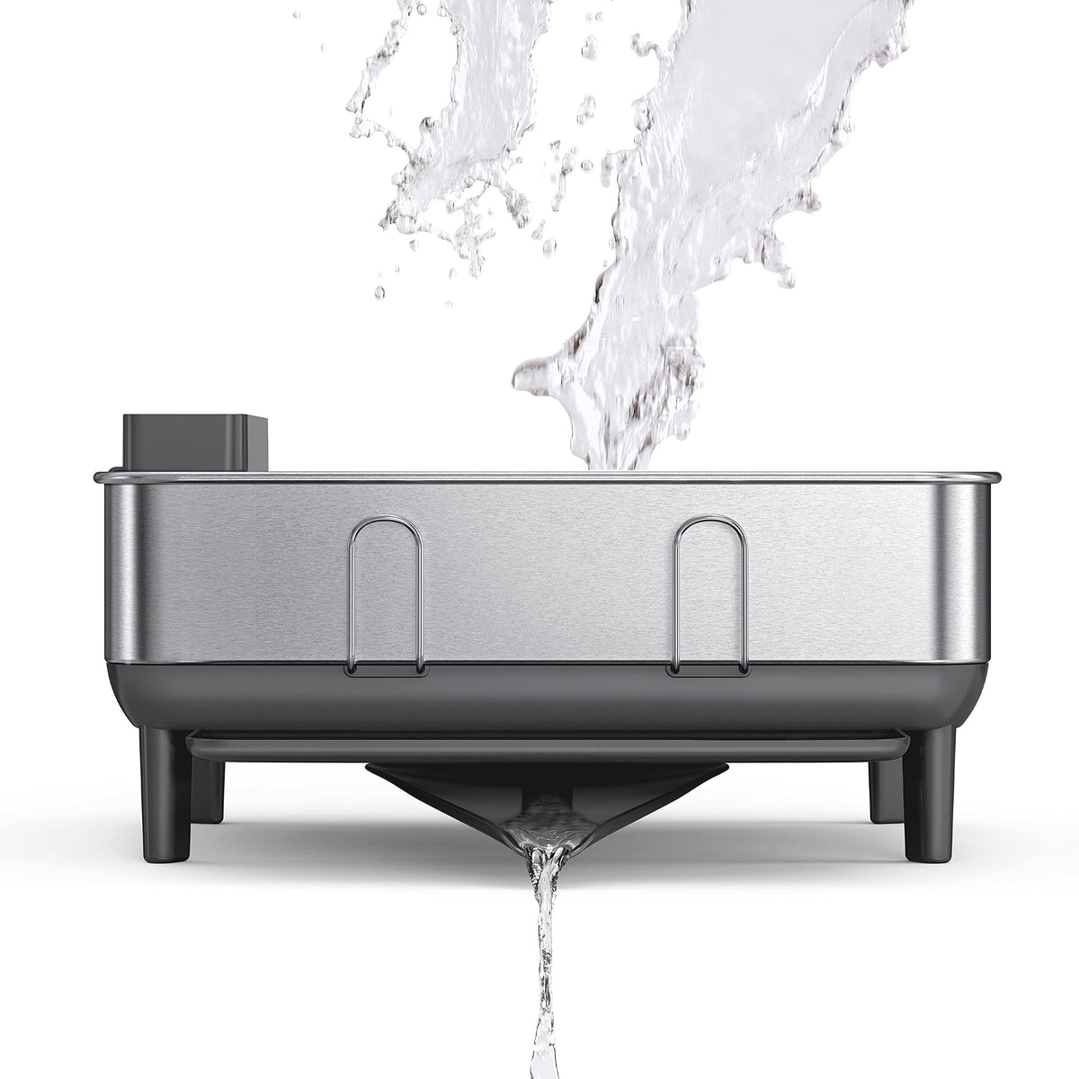 simplehuman Compact Dish Drainer Brushed Stainless Steel Silver NEW