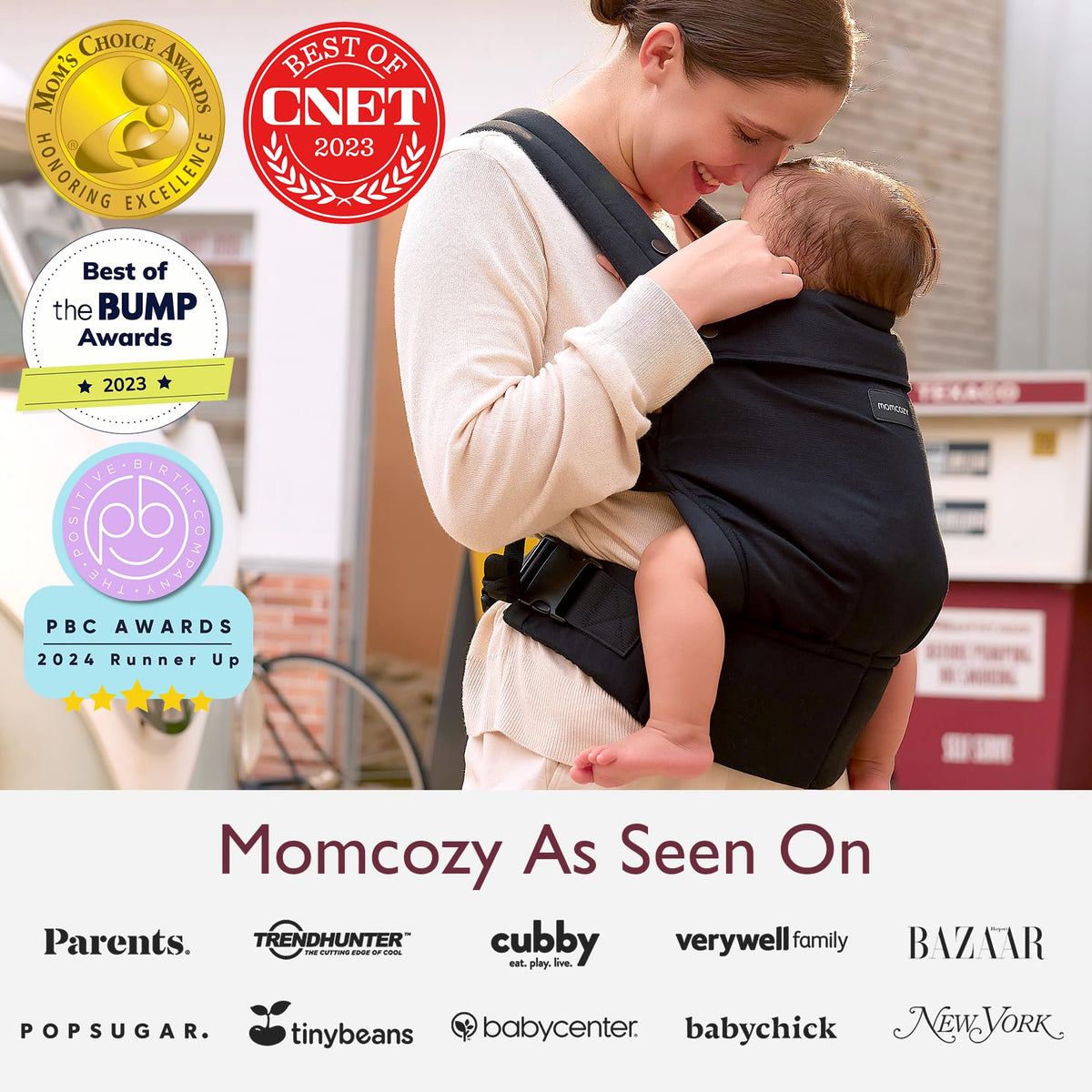 Momcozy Ergonomic Baby Carrier Lightweight Comfortable Black NEW